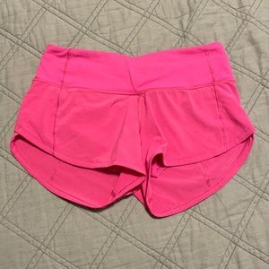 Lululemon Sonic Pink Speed Up 2.5 Inch Shorts